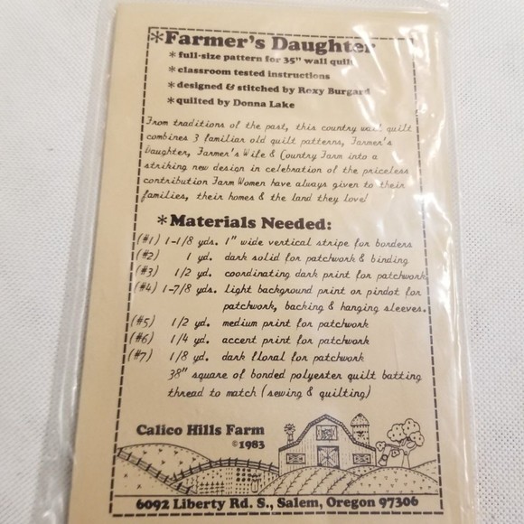 1983 Calico Hills Farm Farmer's Daughter wall quilt pattern Pat014 - Picture 4 of 4
